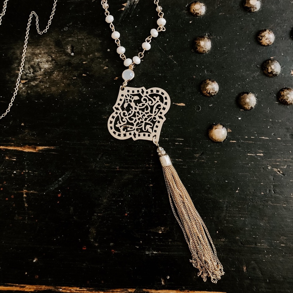 Moroccan gold bohemian inspired necklace